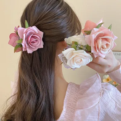 Retro Rose Flower Classy Fashionable Hair Clip (1 pc)